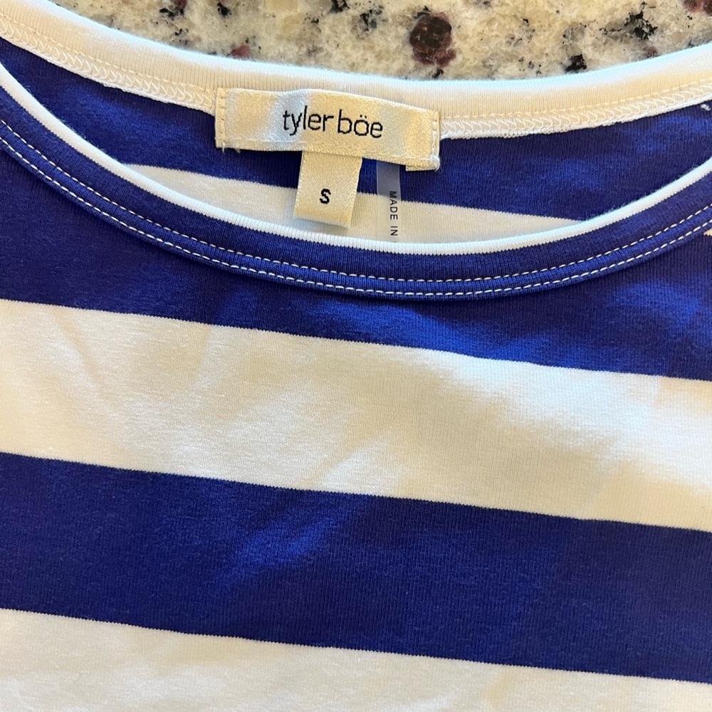 Tyler Boe Navy and White Striped Tee
